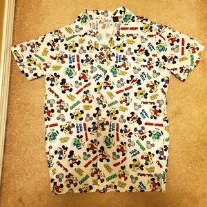 NWT Allover Print Mickey Mouse Button Down